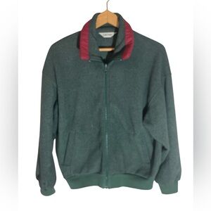 D7- Women’s Medium Green Zip up Cinched Waist Jacket